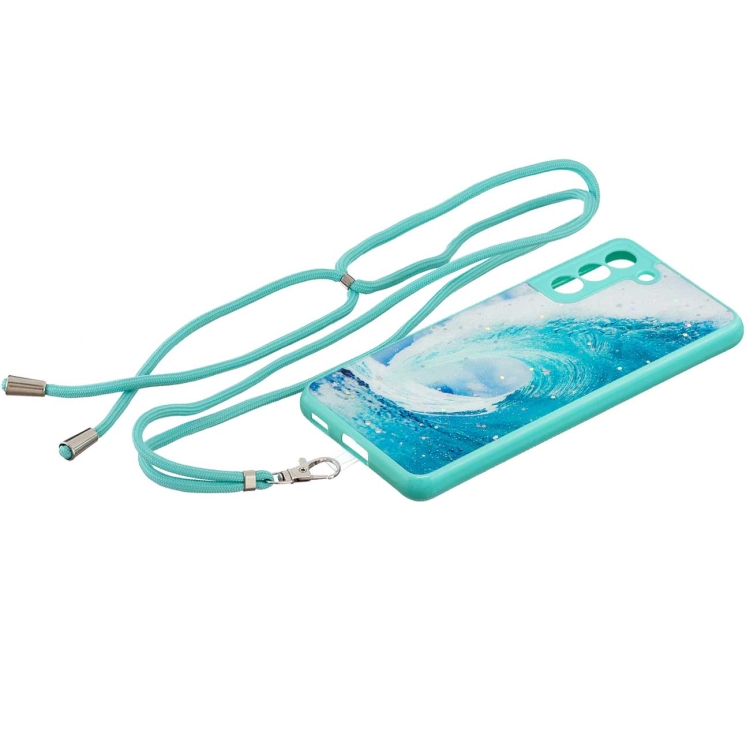 For Samsung Galaxy S22+ 5G Starry Sky Epoxy TPU Phone Case with Neck Lanyard(Waves) For Samsung Galaxy S22+ 5G Starry Sky Epoxy TPU Phone Case with Neck Lanyard(Waves)