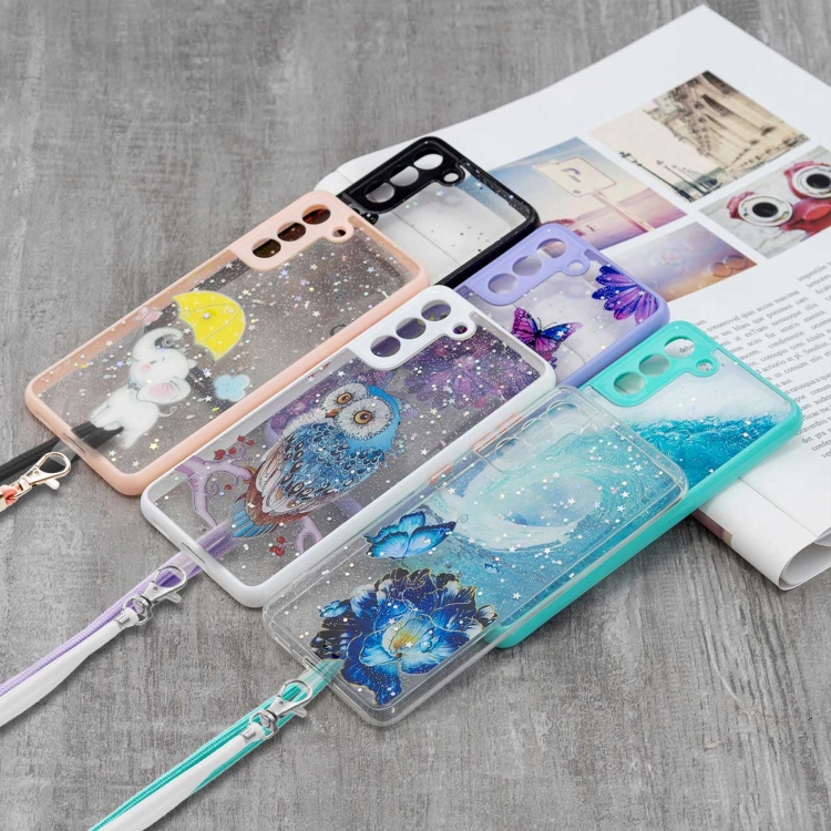 For Samsung Galaxy S22+ 5G Starry Sky Epoxy TPU Phone Case with Neck Lanyard(Waves) For Samsung Galaxy S22+ 5G Starry Sky Epoxy TPU Phone Case with Neck Lanyard(Waves)