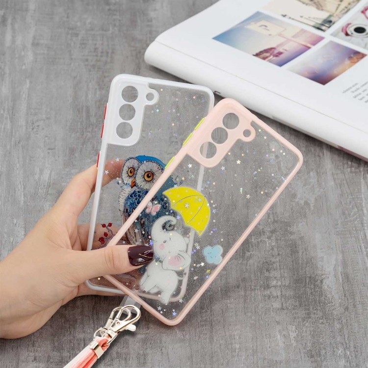 For Samsung Galaxy S22 Ultra 5G Starry Sky Epoxy TPU Phone Case with Neck Lanyard(Elephant) For Samsung Galaxy S22 Ultra 5G Starry Sky Epoxy TPU Phone Case with Neck Lanyard(Elephant)