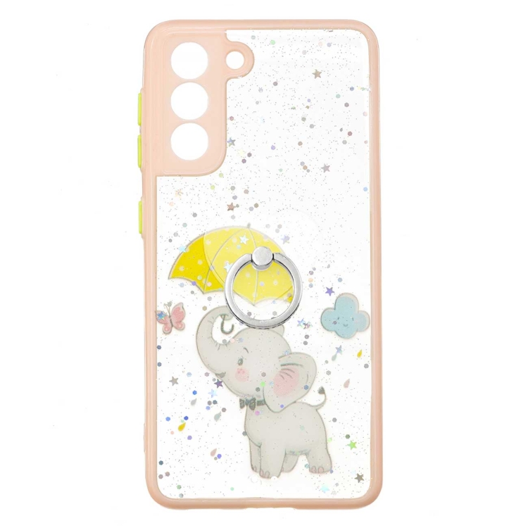 For Samsung Galaxy S22 5G Starry Sky Epoxy TPU Phone Case with Ring Holder(Elephant) For Samsung Galaxy S22 5G Starry Sky Epoxy TPU Phone Case with Ring Holder(Elephant)