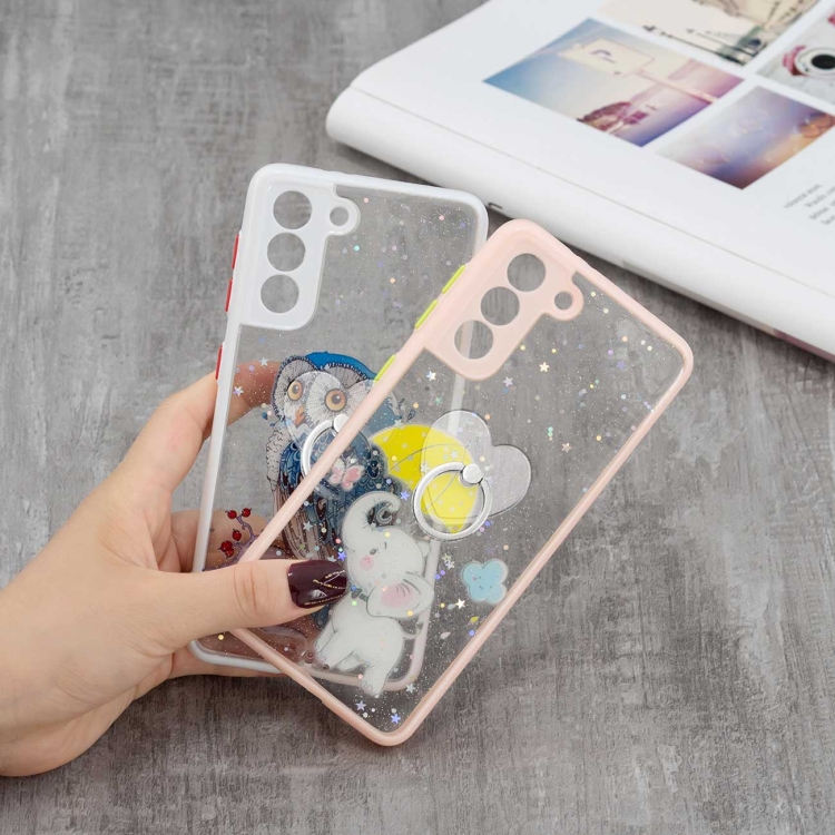 For Samsung Galaxy S22 5G Starry Sky Epoxy TPU Phone Case with Ring Holder(Elephant) For Samsung Galaxy S22 5G Starry Sky Epoxy TPU Phone Case with Ring Holder(Elephant)