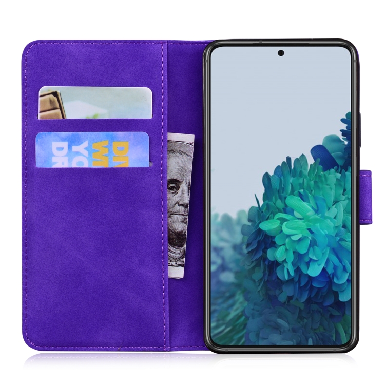 For Samsung Galaxy S22 Ultra 5G Skin Feel Pure Color Flip Leather Phone Case(Purple) For Samsung Galaxy S22 Ultra 5G Skin Feel Pure Color Flip Leather Phone Case(Purple)