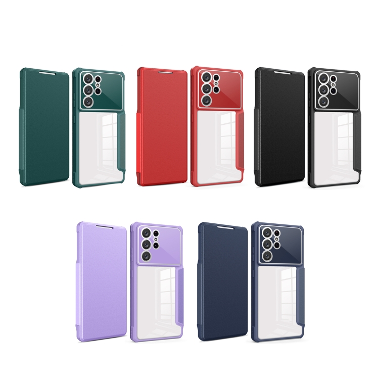 For Samsung Galaxy S21 Ultra 5G Magnetic Flip Leather Phone Case(Red) For Samsung Galaxy S21 Ultra 5G Magnetic Flip Leather Phone Case(Red)