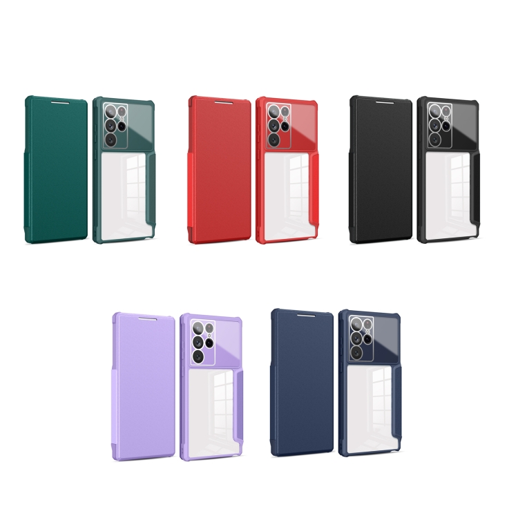 For Samsung Galaxy S22 Ultra 5G Magnetic Flip Leather Phone Case(Red) For Samsung Galaxy S22 Ultra 5G Magnetic Flip Leather Phone Case(Red)