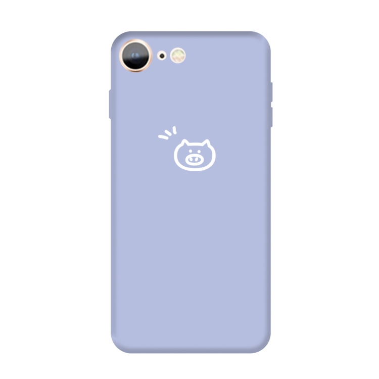 For iPhone SE 2022 / SE 2020 / 8 / 7 Small Pig Pattern Colorful Frosted TPU Phone Protective Case(Light Purple) For iPhone SE 2022 / SE 2020 / 8 / 7 Small Pig Pattern Colorful Frosted TPU Phone Protective Case(Light Purple)