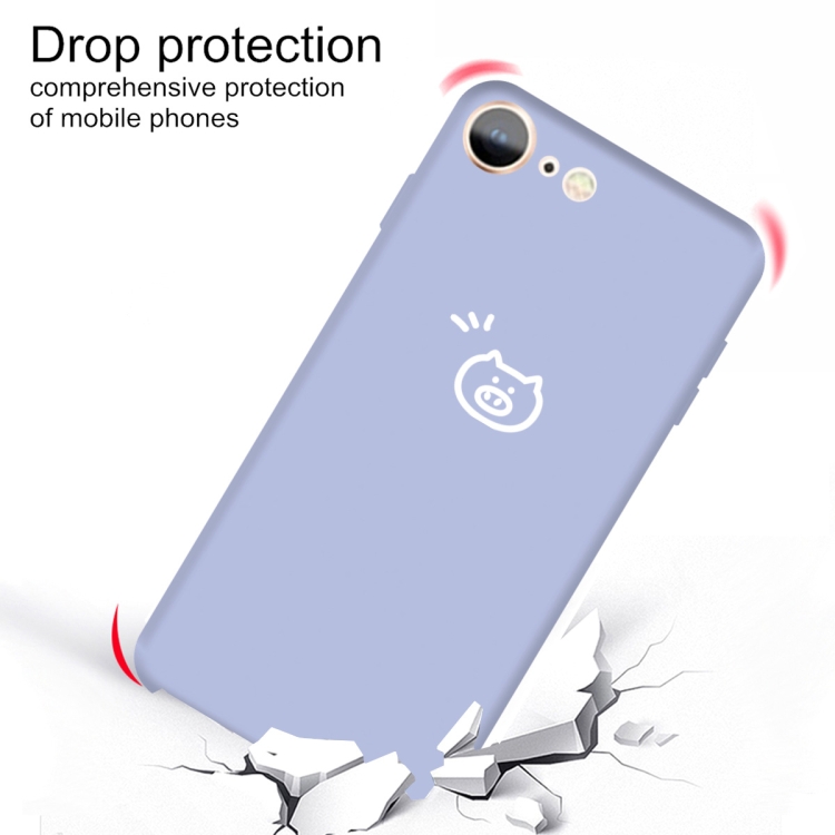 For iPhone SE 2022 / SE 2020 / 8 / 7 Small Pig Pattern Colorful Frosted TPU Phone Protective Case(Light Purple) For iPhone SE 2022 / SE 2020 / 8 / 7 Small Pig Pattern Colorful Frosted TPU Phone Protective Case(Light Purple)
