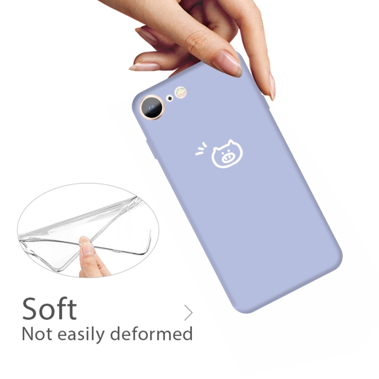 For iPhone SE 2022 / SE 2020 / 8 / 7 Small Pig Pattern Colorful Frosted TPU Phone Protective Case(Light Purple) For iPhone SE 2022 / SE 2020 / 8 / 7 Small Pig Pattern Colorful Frosted TPU Phone Protective Case(Light Purple)