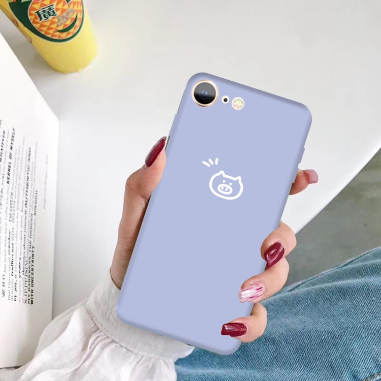 For iPhone SE 2022 / SE 2020 / 8 / 7 Small Pig Pattern Colorful Frosted TPU Phone Protective Case(Light Purple) For iPhone SE 2022 / SE 2020 / 8 / 7 Small Pig Pattern Colorful Frosted TPU Phone Protective Case(Light Purple)