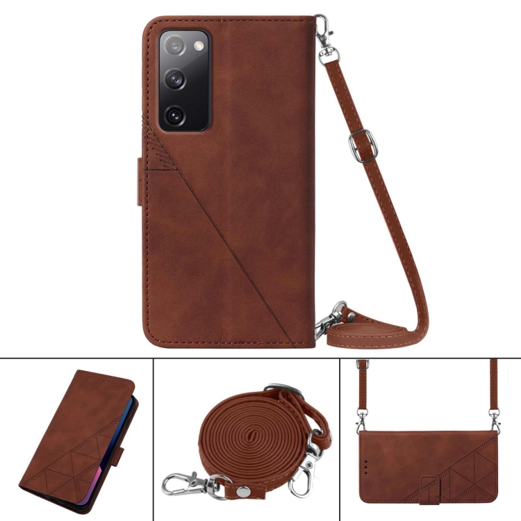 For Samsung Galaxy S20 Lite/S20 FE 4G & 5G Crossbody 3D Embossed Flip Leather Phone Case(Brown) For Samsung Galaxy S20 Lite/S20 FE 4G & 5G Crossbody 3D Embossed Flip Leather Phone Case(Brown)