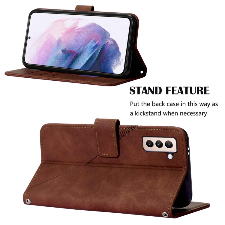 For Samsung Galaxy S21+ 5G Crossbody 3D Embossed Flip Leather Phone Case(Brown) For Samsung Galaxy S21+ 5G Crossbody 3D Embossed Flip Leather Phone Case(Brown)