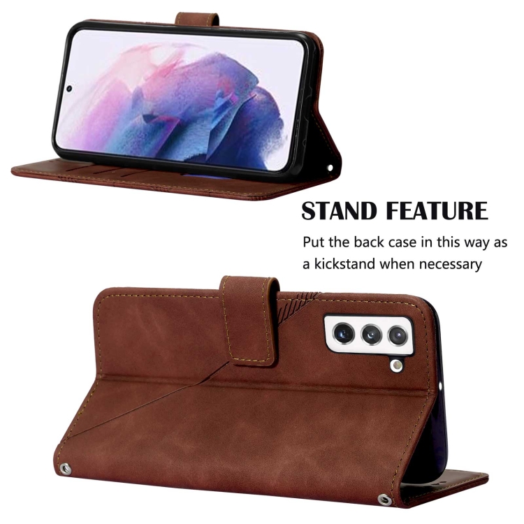 For Samsung Galaxy S22 5G Crossbody 3D Embossed Flip Leather Phone Case(Brown) For Samsung Galaxy S22 5G Crossbody 3D Embossed Flip Leather Phone Case(Brown)