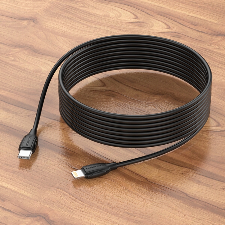 Borofone BX19 3m Type-C to 8 Pin PD 20W Charging Data Cable(Black) Borofone BX19 3m Type-C to 8 Pin PD 20W Charging Data Cable(Black)