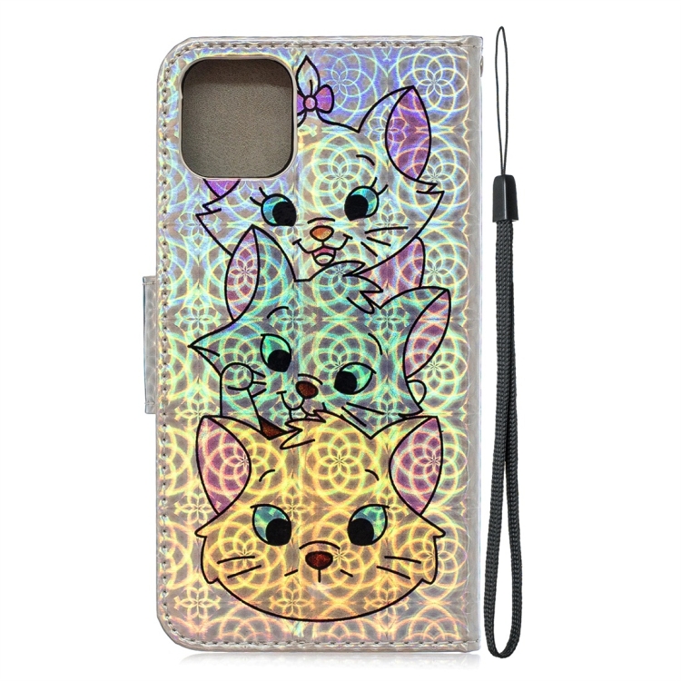 For iPhone 11 Pro Max Dazzle Laser Coloured Drawing Horizontal Flip Leather Case with Holder & Card Slots & Wallet & Lanyard(Three Cats) For iPhone 11 Pro Max Dazzle Laser Coloured Drawing Horizontal Flip Leather Case with Holder & Card Slots & Wallet & Lanyard(Three Cats)