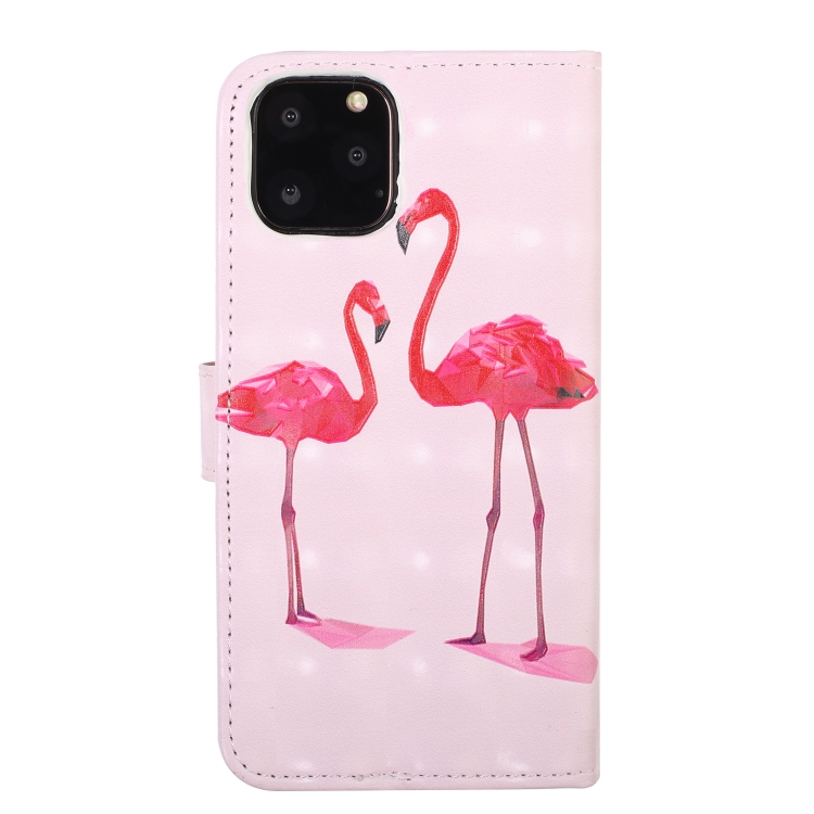 For iPhone 11 Pro 3D Coloured Drawing Horizontal Flip Leather Case, with Holder & Card Slots & Wallet(Flamingo) For iPhone 11 Pro 3D Coloured Drawing Horizontal Flip Leather Case, with Holder & Card Slots & Wallet(Flamingo)