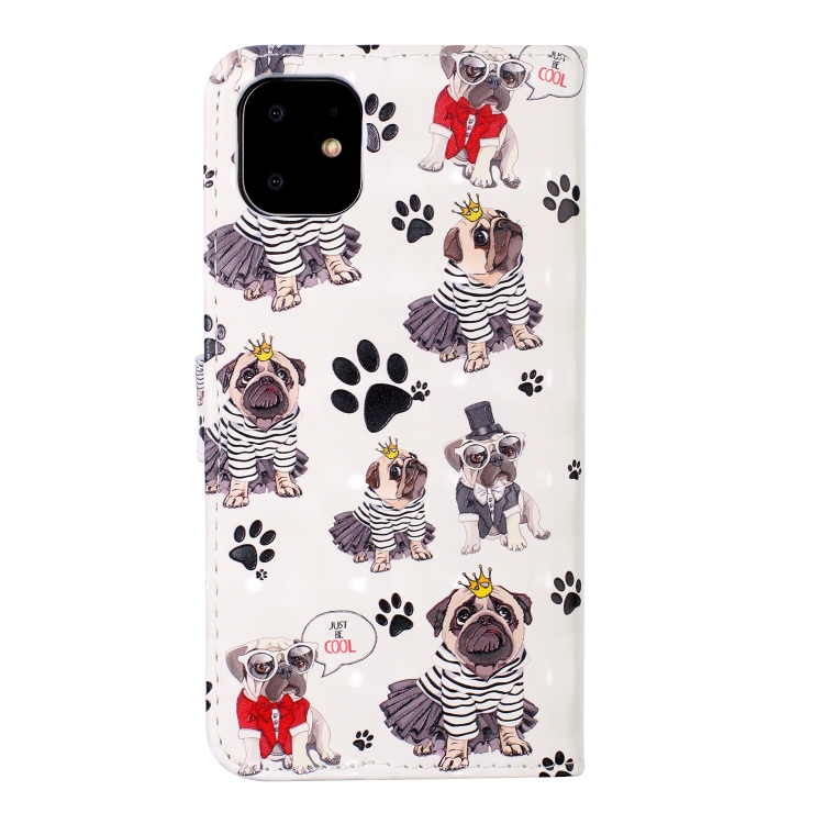 For iPhone 11 3D Embossed Horizontal Flip Leather Case, with Holder & Card Slots & Wallet & Photo Frame(Crown Dog) For iPhone 11 3D Embossed Horizontal Flip Leather Case, with Holder & Card Slots & Wallet & Photo Frame(Crown Dog)