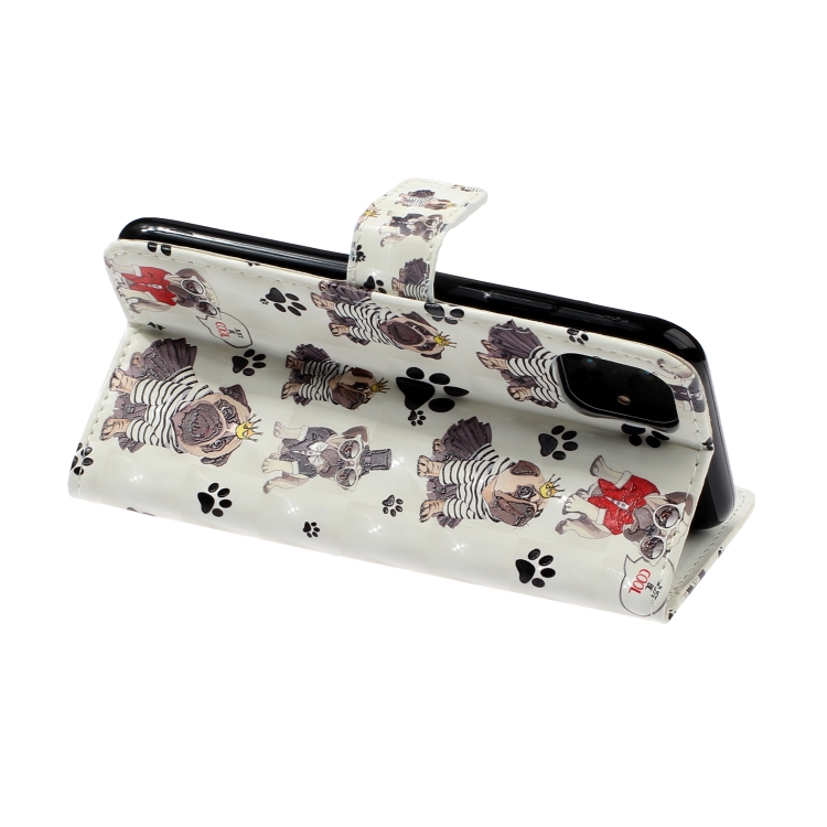 For iPhone 11 3D Embossed Horizontal Flip Leather Case, with Holder & Card Slots & Wallet & Photo Frame(Crown Dog) For iPhone 11 3D Embossed Horizontal Flip Leather Case, with Holder & Card Slots & Wallet & Photo Frame(Crown Dog)