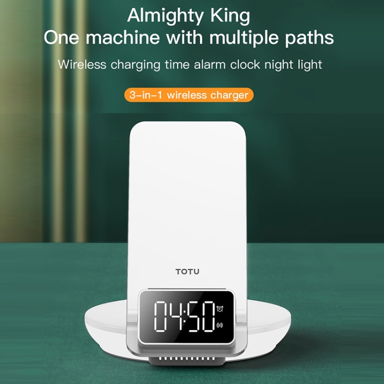 TOTUDESIGN S7 Omnipotent Series 3 in 1 Automatic Alignment Night Light Alarm Clock Wireless Charging(White) TOTUDESIGN S7 Omnipotent Series 3 in 1 Automatic Alignment Night Light Alarm Clock Wireless Charging(White)