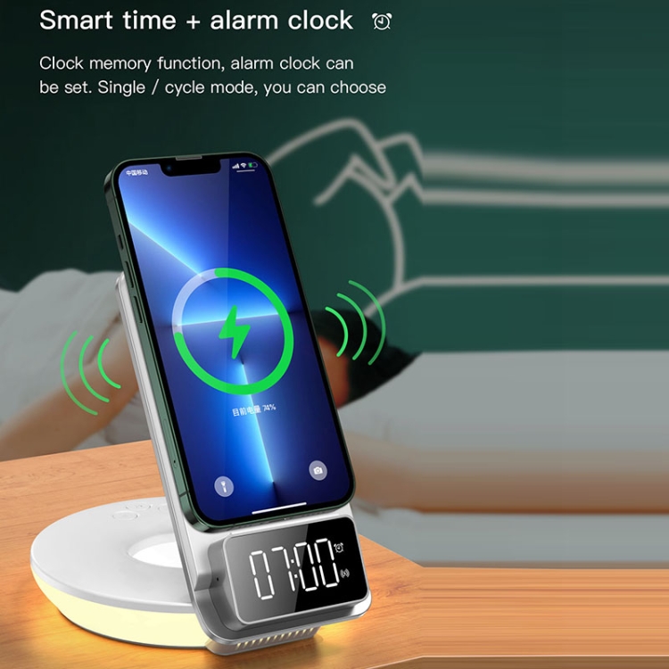 TOTUDESIGN S7 Omnipotent Series 3 in 1 Automatic Alignment Night Light Alarm Clock Wireless Charging(White) TOTUDESIGN S7 Omnipotent Series 3 in 1 Automatic Alignment Night Light Alarm Clock Wireless Charging(White)