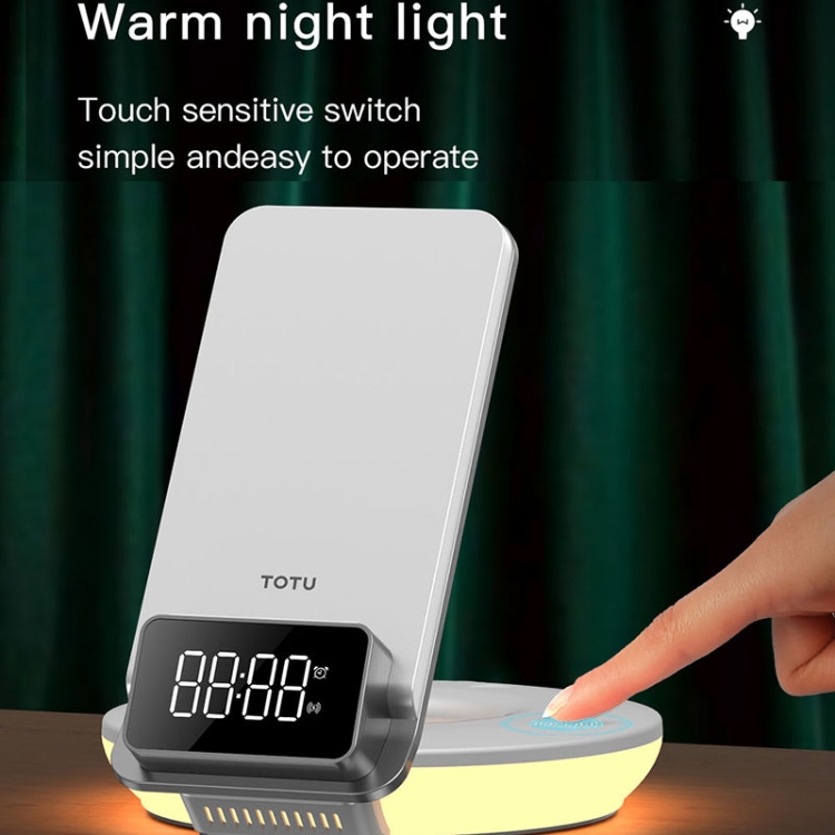 TOTUDESIGN S7 Omnipotent Series 3 in 1 Automatic Alignment Night Light Alarm Clock Wireless Charging(White) TOTUDESIGN S7 Omnipotent Series 3 in 1 Automatic Alignment Night Light Alarm Clock Wireless Charging(White)