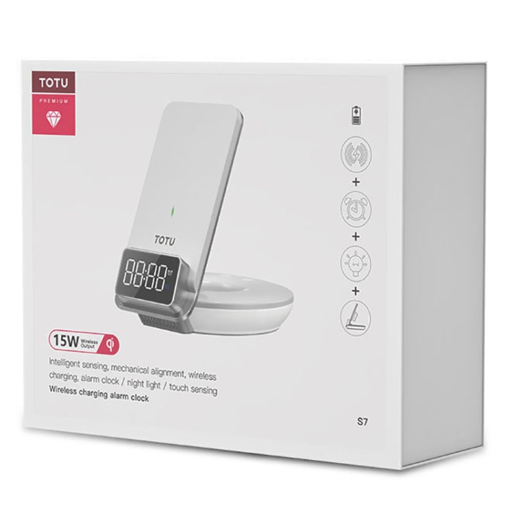 TOTUDESIGN S7 Omnipotent Series 3 in 1 Automatic Alignment Night Light Alarm Clock Wireless Charging(White) TOTUDESIGN S7 Omnipotent Series 3 in 1 Automatic Alignment Night Light Alarm Clock Wireless Charging(White)