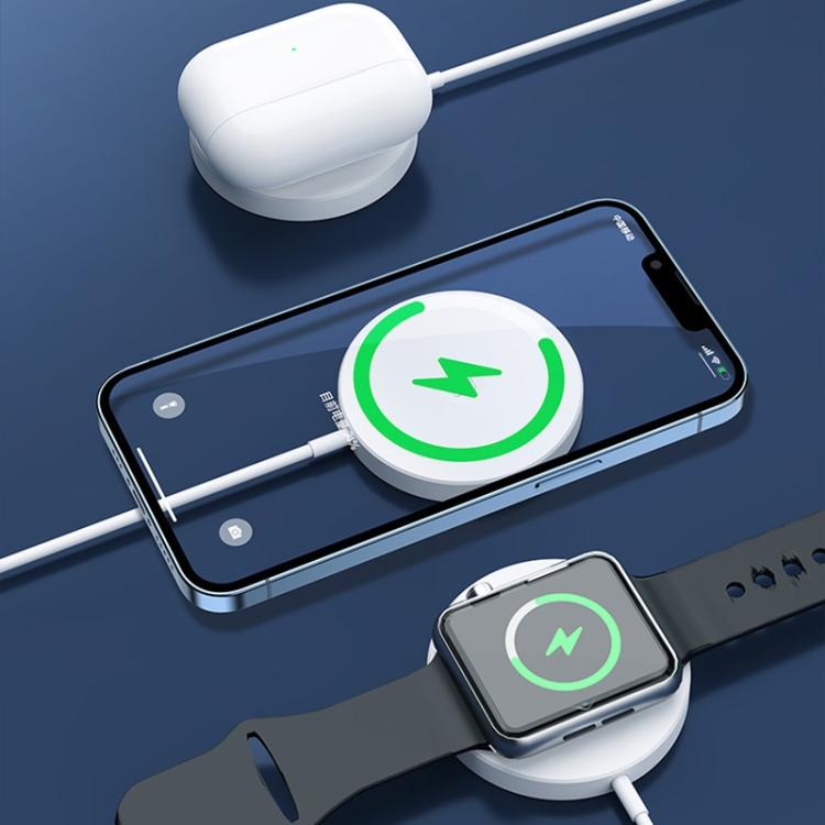TOTUDESIGN CACW-059 Glory Series 3 in 1 MagSafe Magnetic Wireless Charger with Cable(White) TOTUDESIGN CACW-059 Glory Series 3 in 1 MagSafe Magnetic Wireless Charger with Cable(White)