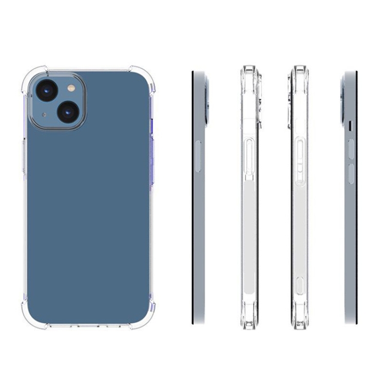 For iPhone 14 Shockproof TPU Phone Case  (Transparent) - 4