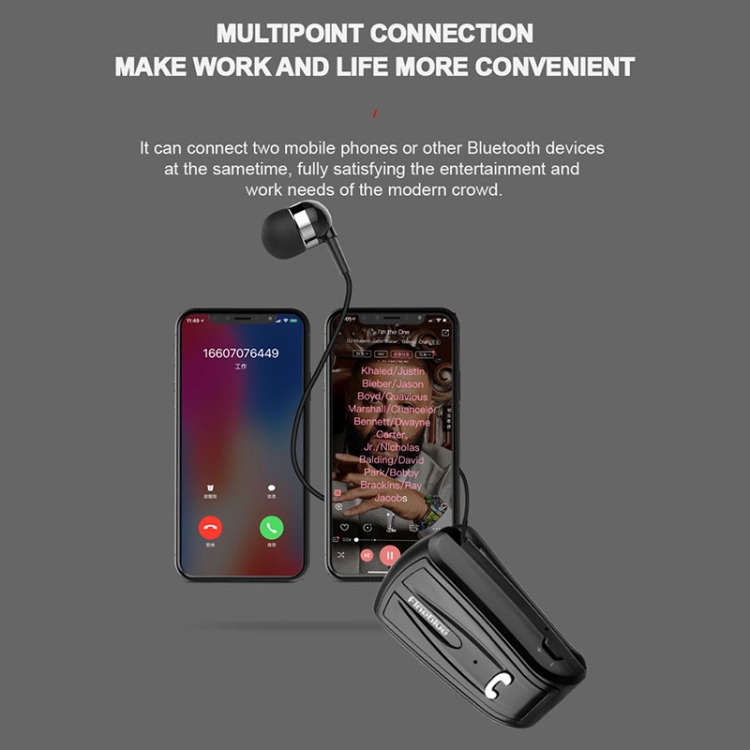 Fineblue F-V6 Lavalier Pull Cable Bluetooth 4.0 Earphone(White) Fineblue F-V6 Lavalier Pull Cable Bluetooth 4.0 Earphone(White)