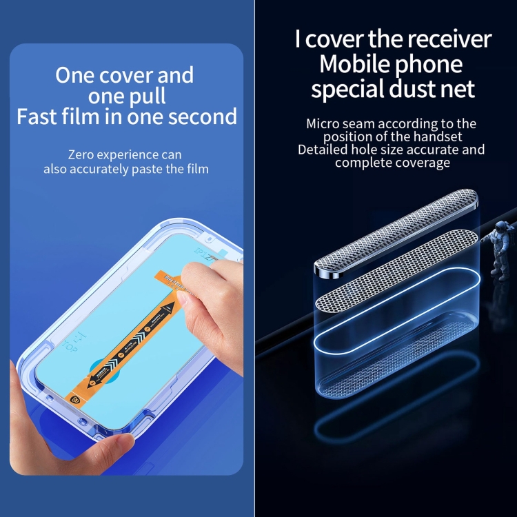 For iPhone 13 / 13 Pro Fast Attach Dust-proof Anti-static Tempered Glass Film For iPhone 13 / 13 Pro Fast Attach Dust-proof Anti-static Tempered Glass Film