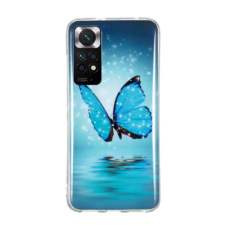 Para Xiaomi Redmi Note 11 Funda protectora de TPU luminosa global (mariposa)
