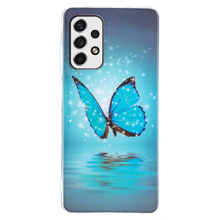 Für Samsung Galaxy A13 4G leuchtender TPU-Schutzhülle (Schmetterling)