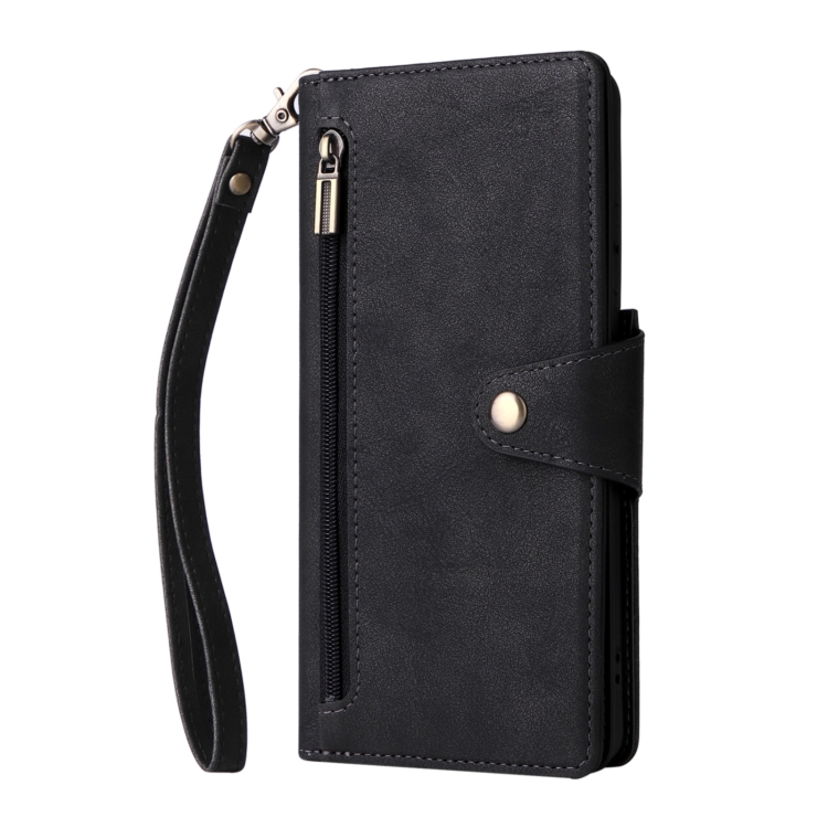 For Samsung Galaxy S21 Ultra 5G Rivet Buckle 9 Cards Three Fold Leather Phone Case(Black) For Samsung Galaxy S21 Ultra 5G Rivet Buckle 9 Cards Three Fold Leather Phone Case(Black)