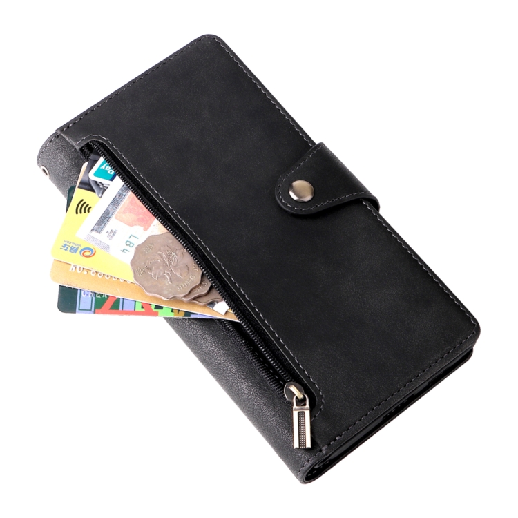 For Samsung Galaxy S21 Ultra 5G Rivet Buckle 9 Cards Three Fold Leather Phone Case(Black) For Samsung Galaxy S21 Ultra 5G Rivet Buckle 9 Cards Three Fold Leather Phone Case(Black)