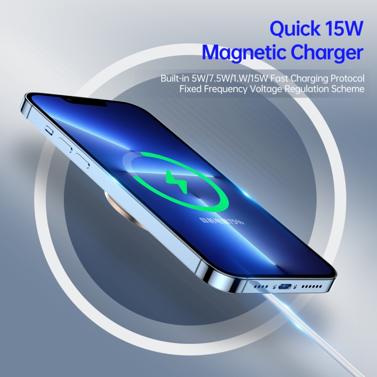 DUZZONA W1 15W Magnetic Wireless Charger with Ring Holder, Cable Length: 1.2m(White) DUZZONA W1 15W Magnetic Wireless Charger with Ring Holder, Cable Length: 1.2m(White)