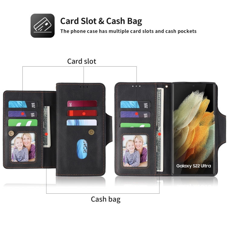 For Samsung Galaxy S22 5G POLA 9 Card-slot Oil Side Leather Phone Case(Black) For Samsung Galaxy S22 5G POLA 9 Card-slot Oil Side Leather Phone Case(Black)