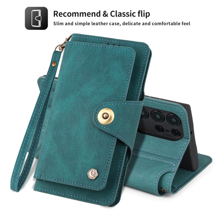 For Samsung Galaxy S22+ 5G POLA 9 Card-slot Oil Side Leather Phone Case(Dark Green) For Samsung Galaxy S22+ 5G POLA 9 Card-slot Oil Side Leather Phone Case(Dark Green)