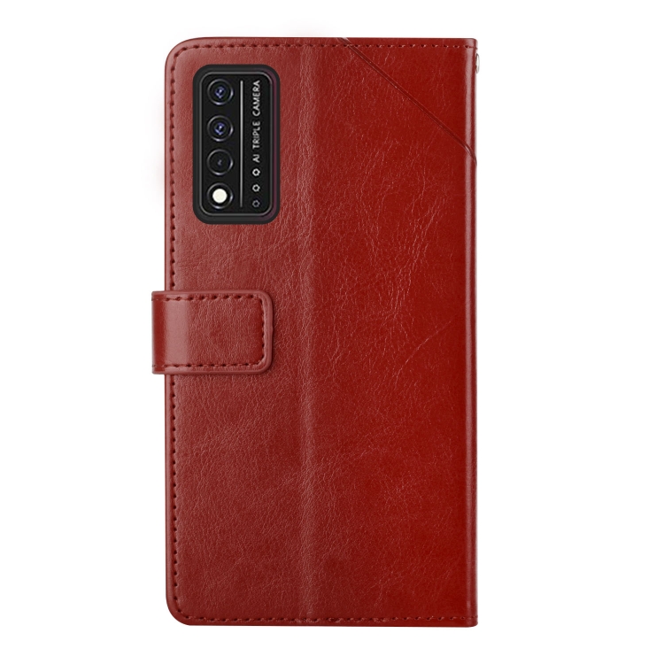 For TCL 40 NxtPaper Phone Case Crazy Horse PU Leather Wallet Stand Cover -  Red