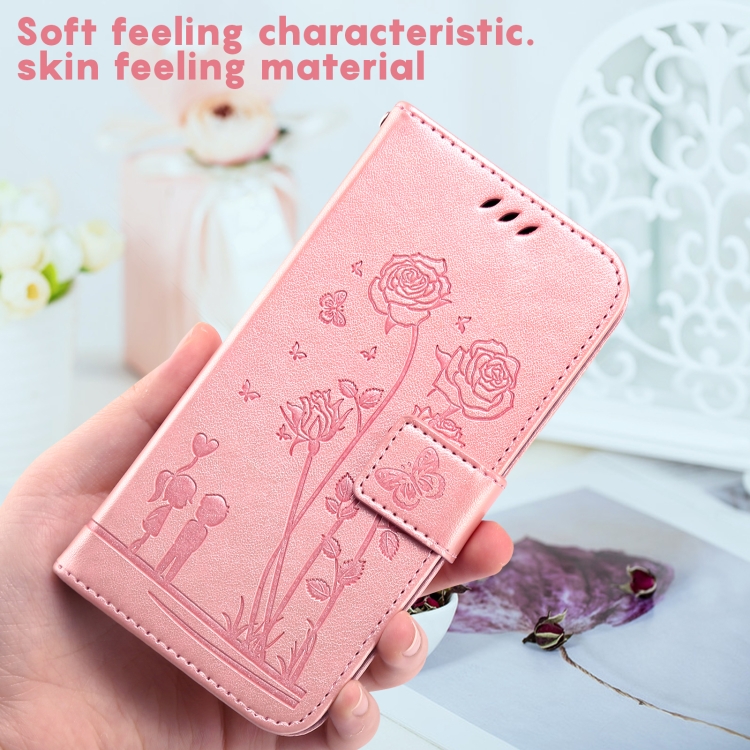 For iPhone SE 2022 / SE 2020 / 8 / 7 Embossing Rose Couple Leather Phone Case(Pink) For iPhone SE 2022 / SE 2020 / 8 / 7 Embossing Rose Couple Leather Phone Case(Pink)