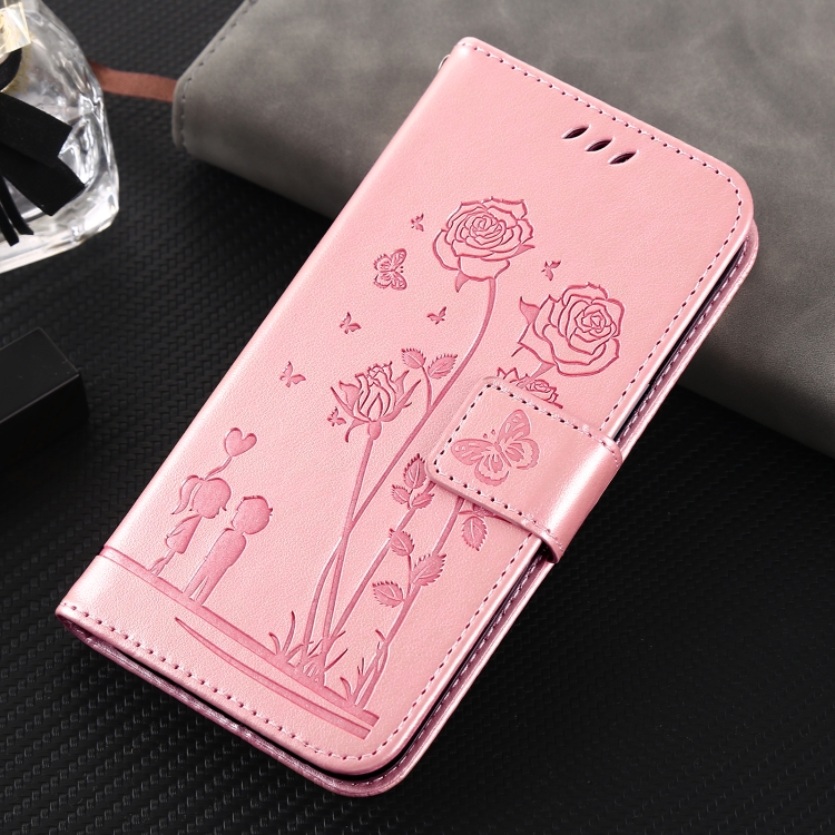 For iPhone SE 2022 / SE 2020 / 8 / 7 Embossing Rose Couple Leather Phone Case(Pink) For iPhone SE 2022 / SE 2020 / 8 / 7 Embossing Rose Couple Leather Phone Case(Pink)
