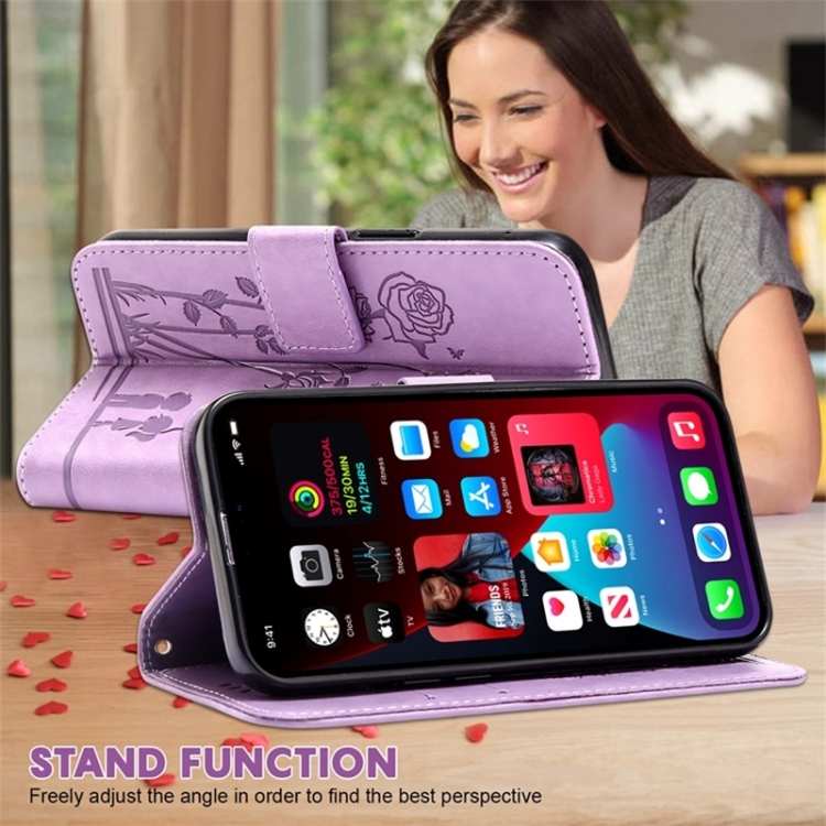 For Samsung Galaxy S22 5G Embossing Rose Couple Leather Phone Case(Purple) For Samsung Galaxy S22 5G Embossing Rose Couple Leather Phone Case(Purple)