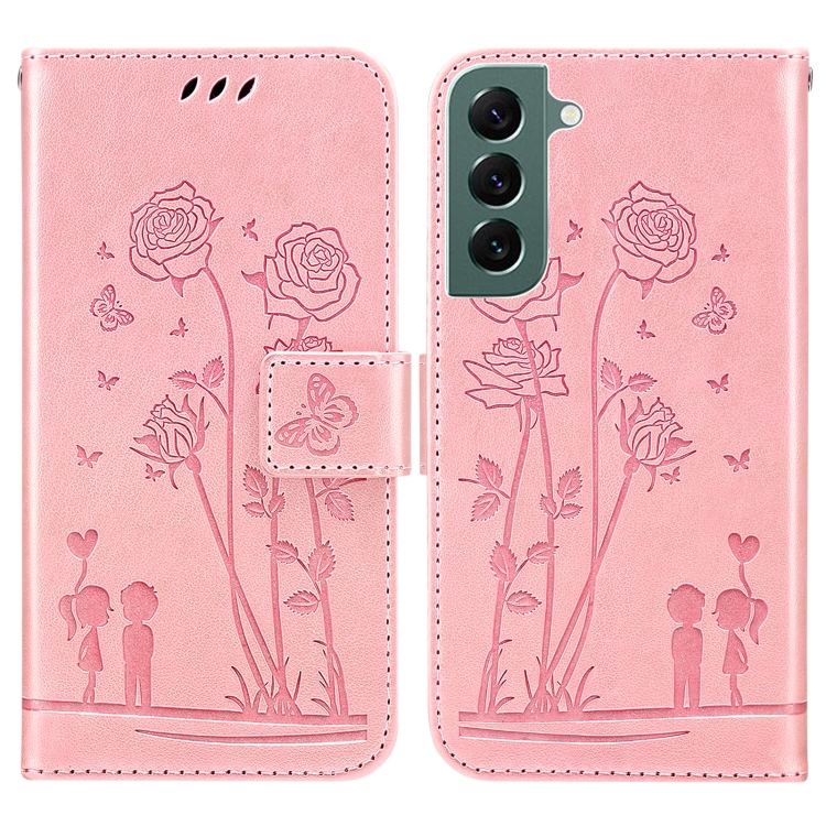 For Samsung Galaxy S22+ 5G Embossing Rose Couple Leather Phone Case(Pink) For Samsung Galaxy S22+ 5G Embossing Rose Couple Leather Phone Case(Pink)