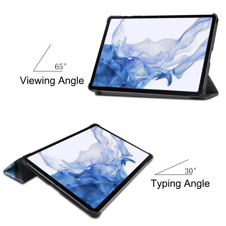 Para Samsung Galaxy Tab S8 Custer Pinted TPU Smart Tablet Function (Starry Sky) - 4
