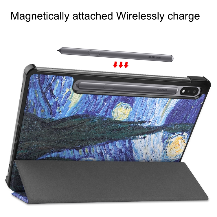 Para Samsung Galaxy Tab S8 Custer Pinted TPU Smart Tablet Function (Starry Sky) - 5