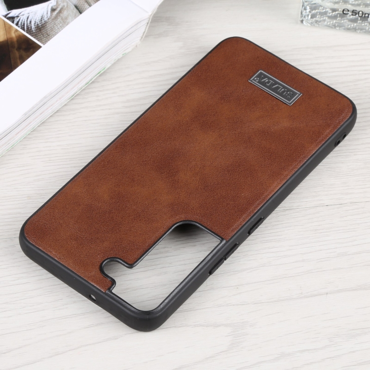 For Samsung Galaxy S22+ 5G SULADA Shockproof TPU + Handmade Leather Phone Case(Brown) For Samsung Galaxy S22+ 5G SULADA Shockproof TPU + Handmade Leather Phone Case(Brown)