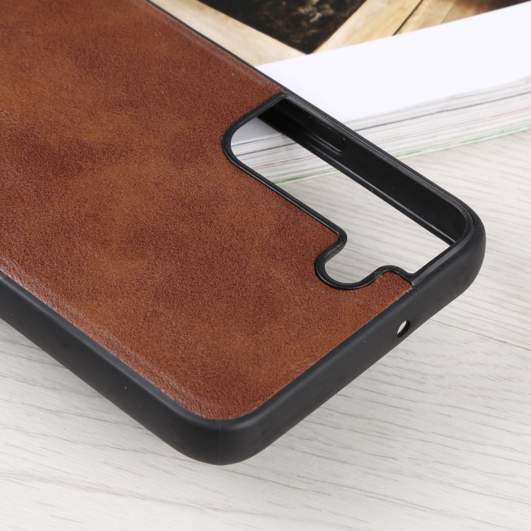 For Samsung Galaxy S22+ 5G SULADA Shockproof TPU + Handmade Leather Phone Case(Brown) For Samsung Galaxy S22+ 5G SULADA Shockproof TPU + Handmade Leather Phone Case(Brown)