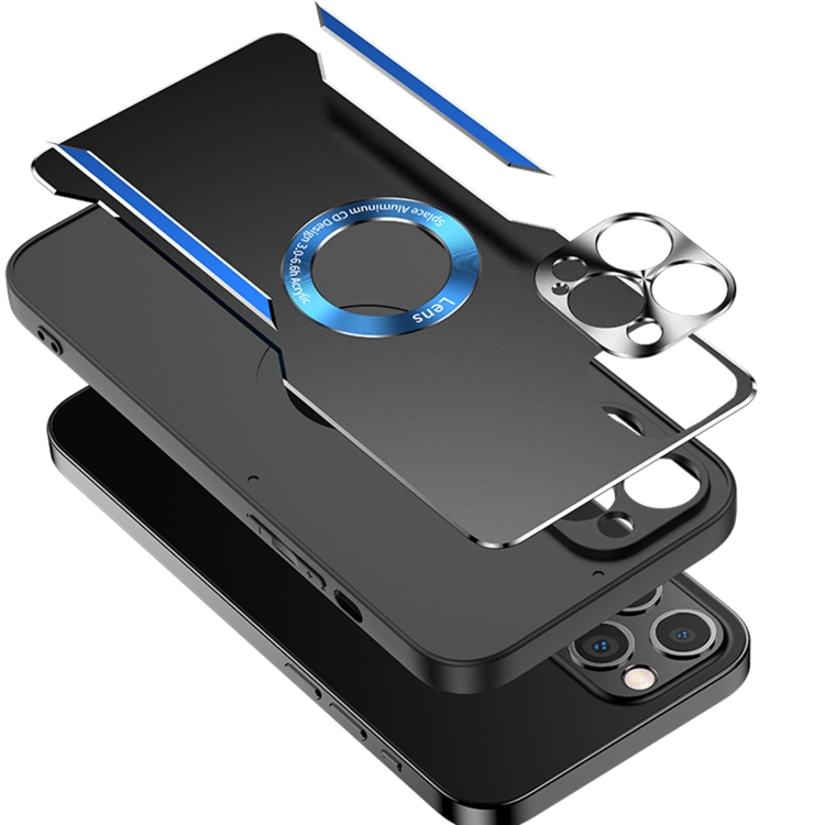 For iPhone 13 Aluminum Alloy + TPU Phone Case(Black Silver) For iPhone 13 Aluminum Alloy + TPU Phone Case(Black Silver)