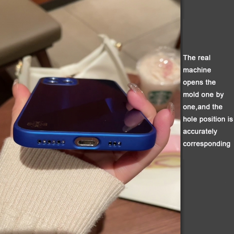 For iPhone 11 Pro Max X10A Texture TPU + Tempered Glass Phone Case (Blue)