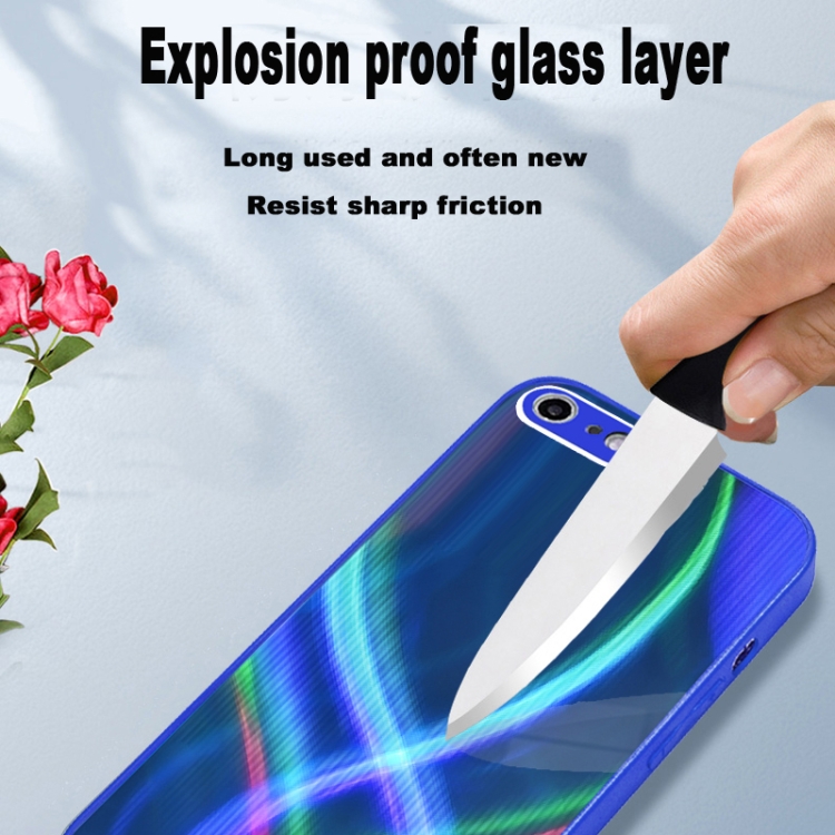 For iPhone SE 2022 / SE 2020 / 8 / 7 Cross S Texture TPU + Tempered Glass Phone Case(Cyan-blue) For iPhone SE 2022 / SE 2020 / 8 / 7 Cross S Texture TPU + Tempered Glass Phone Case(Cyan-blue)