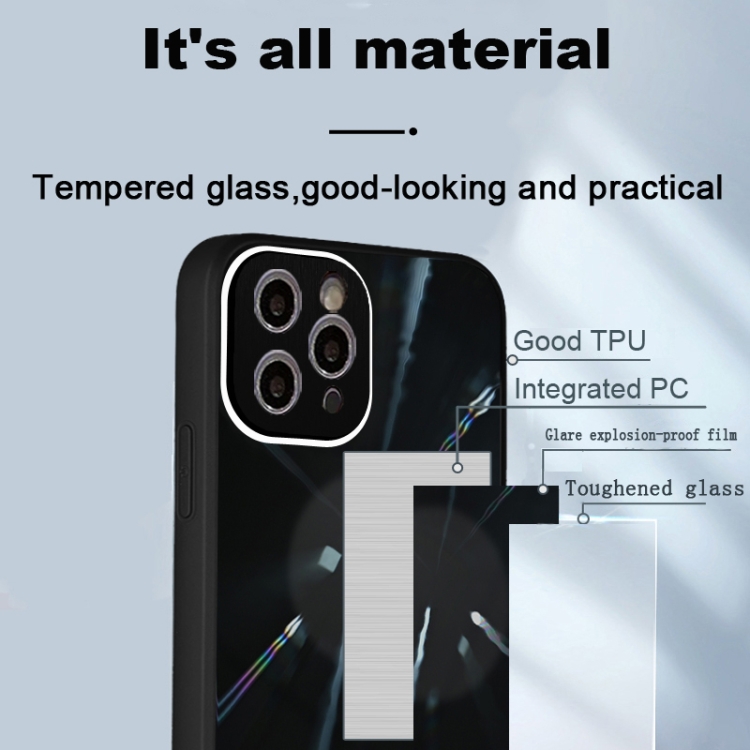 For iPhone 11 Pro Max Convex Lens Texture TPU + Tempered Glass Phone Case (Black) For iPhone 11 Pro Max Convex Lens Texture TPU + Tempered Glass Phone Case (Black)