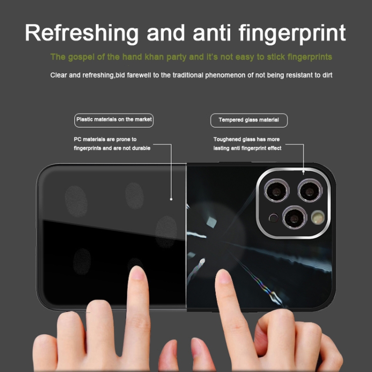 For iPhone 11 Pro Max Convex Lens Texture TPU + Tempered Glass Phone Case (Black) For iPhone 11 Pro Max Convex Lens Texture TPU + Tempered Glass Phone Case (Black)