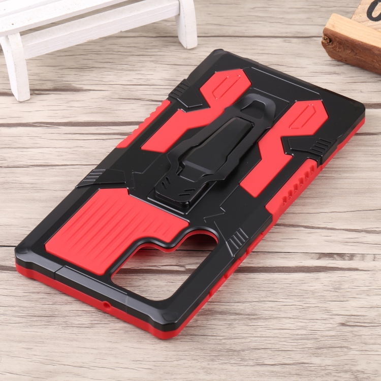 For Samsung Galaxy S22 Ultra 5G Armor Warrior Shockproof PC + TPU Phone Case(Red) For Samsung Galaxy S22 Ultra 5G Armor Warrior Shockproof PC + TPU Phone Case(Red)